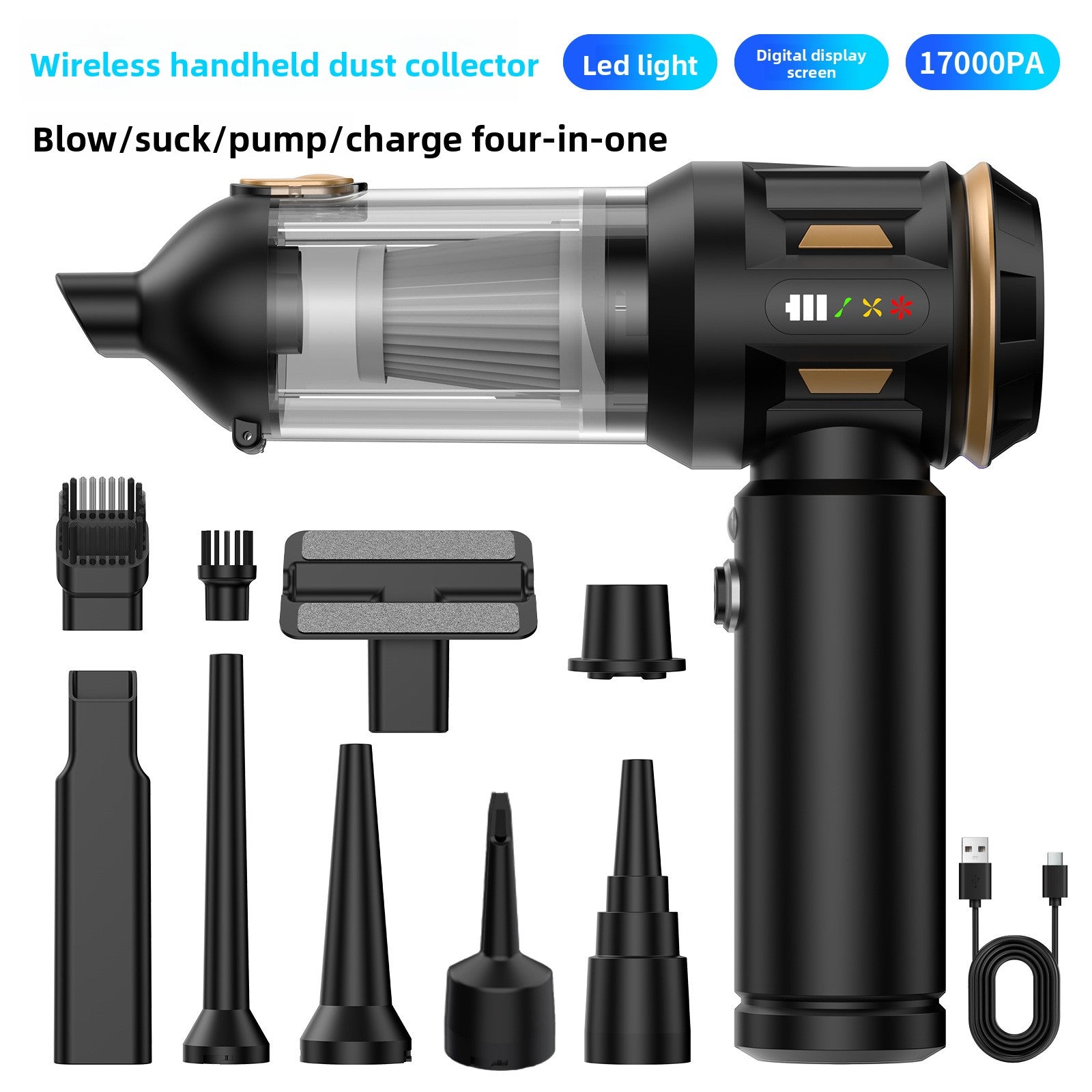 Handheld Cordless Vacuum Cleaner Blower Inflator