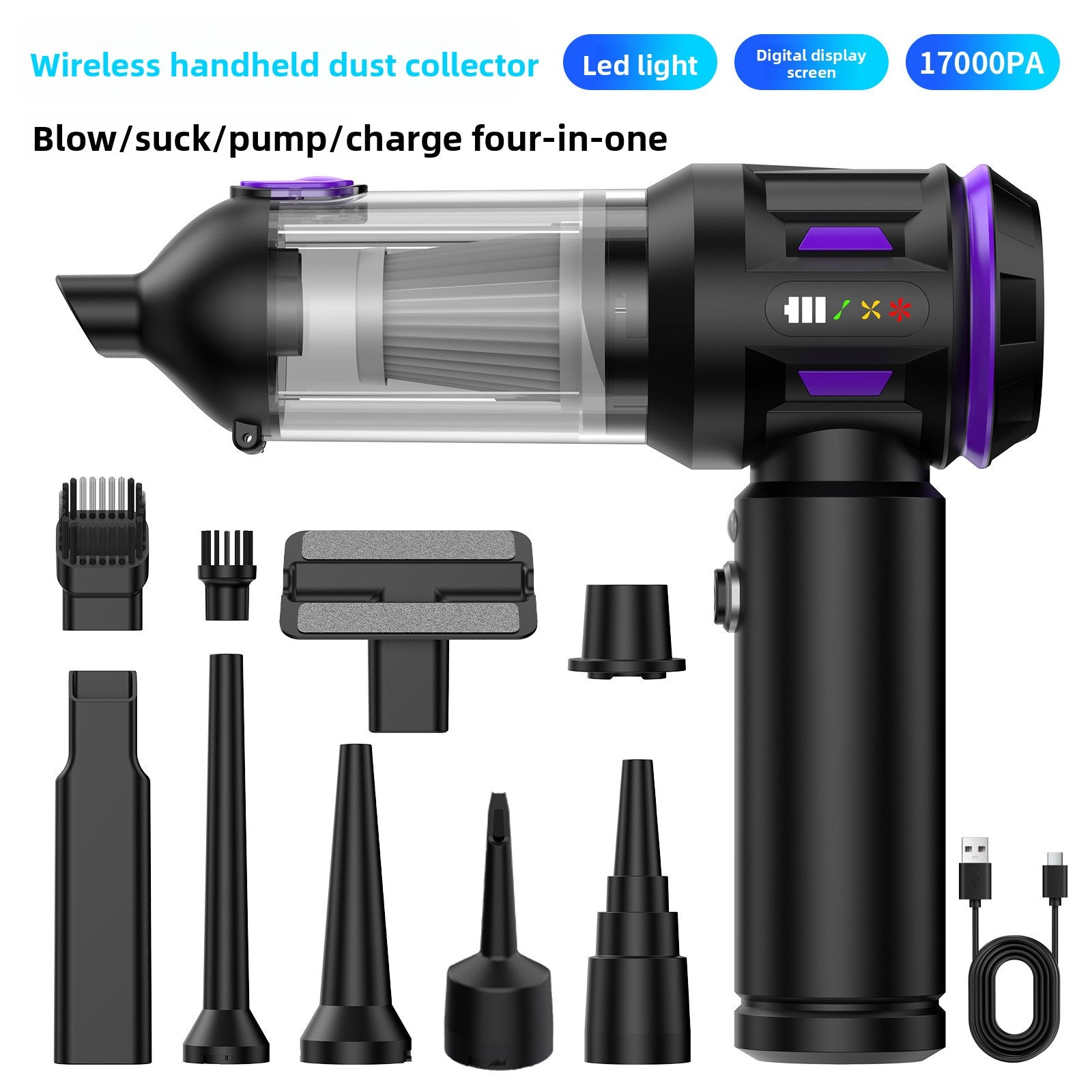 Handheld Cordless Vacuum Cleaner Blower Inflator